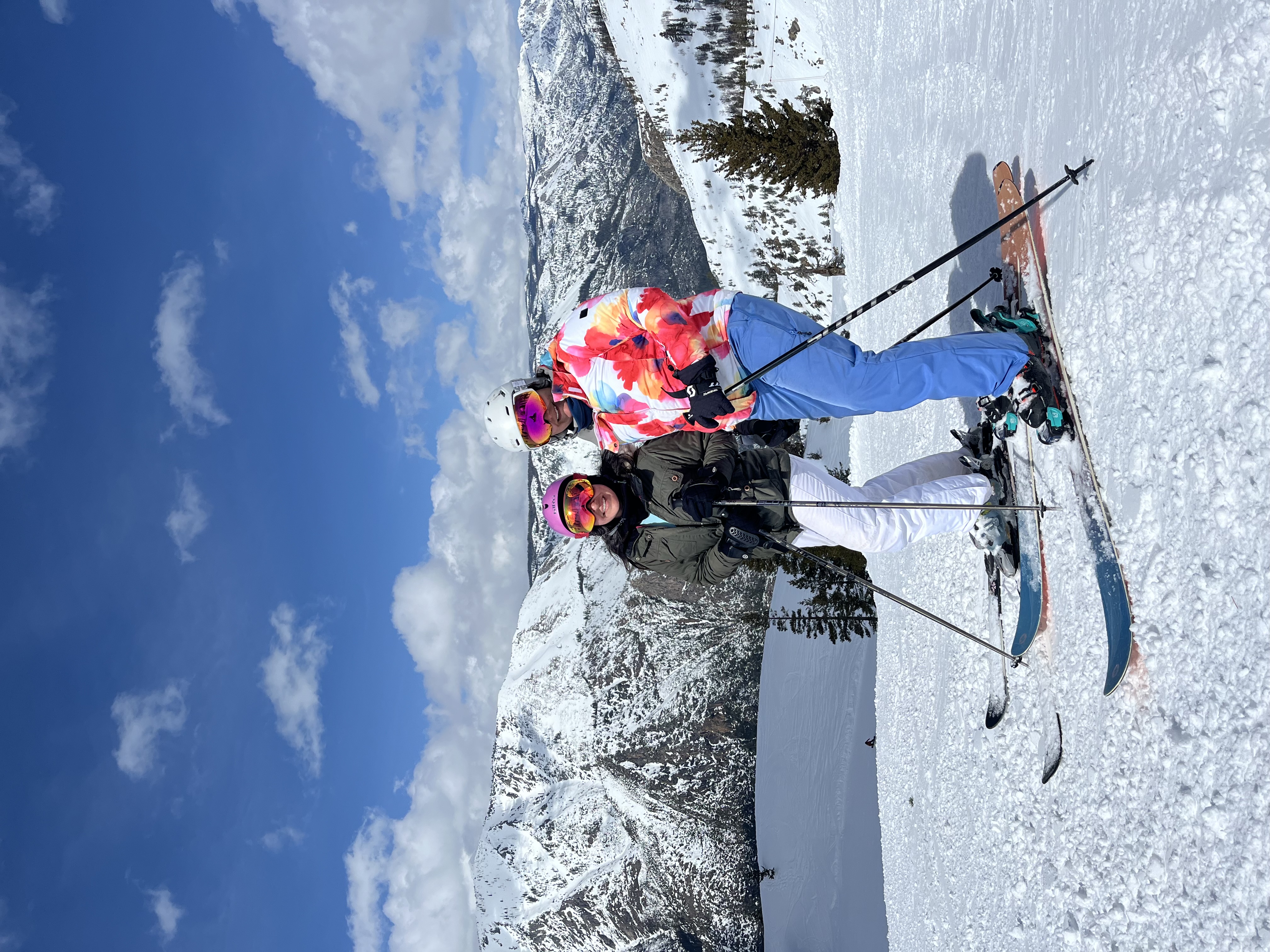 Skiing in the mountains
